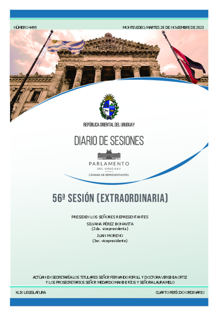 DIARIO DE SESIONES DE LA CAMARA DE REPRESENTANTES del 28/11/2023
